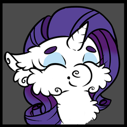 Size: 500x500 | Tagged: safe, artist:codtier, rarity, g4, female, floppy ears, fluffy, portrait, solo, thick eyebrows