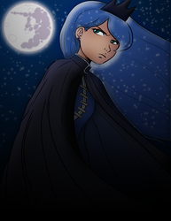 Size: 1488x1925 | Tagged: safe, artist:alexlayer, artist:megasweet, princess luna, human, g4, colored, female, humanized, mare in the moon, moon, solo