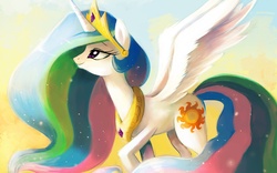 Size: 1680x1050 | Tagged: safe, artist:cuteskitty, princess celestia, g4, female, mirrored, solo