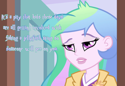 Size: 1280x881 | Tagged: safe, princess celestia, principal celestia, equestria girls, g4, cards against equestria girls, cutie mark accessory, female, implied watersports, solo, wat