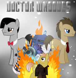 Size: 534x546 | Tagged: safe, doctor whooves, time turner, g4, bowtie, clothes, dalek, day of the doctor, doctor who, eleventh doctor, john hurt, necktie, ponified, scarf, tardis, tenth doctor, trenchcoat, war doctor