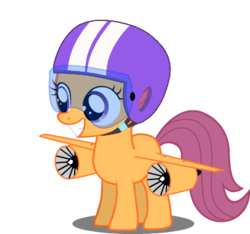 Size: 405x379 | Tagged: dead source, safe, artist:lemming2k, scootaloo, original species, plane pony, pony, g4, female, helmet, jet engine, plane, planeified, scootaloo can fly, scootaplane, simple background, solo, species swap, transparent background, vector