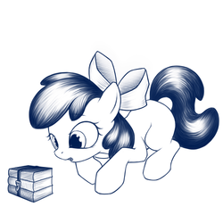 Size: 600x600 | Tagged: safe, artist:rainbow, apple bloom, earth pony, pony, g4, book, female, solo, winrar