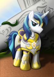 Size: 6000x8486 | Tagged: safe, artist:tajarnia, shining armor, g4, .svg available, absurd resolution, armor, eyepatch, male, solo, vector