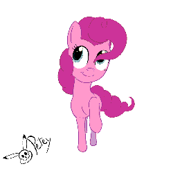 Size: 800x800 | Tagged: safe, artist:pikapetey, pinkie pie, earth pony, pony, g4, animated, female, frame by frame, mare, signature, simple background, solo, transparent background, vector