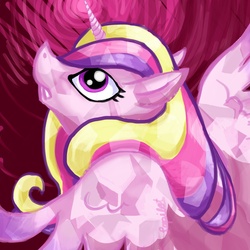 Size: 1600x1600 | Tagged: safe, artist:lopilot, princess cadance, crystal pony, pony, g4, female, portrait, solo