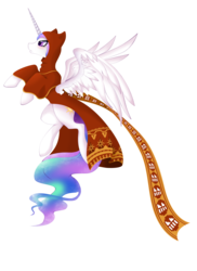 Size: 2550x3501 | Tagged: safe, artist:azurainalis, princess celestia, alicorn, pony, g4, clothes, female, journey, mare, ponified, robe, simple background, solo, transparent background