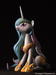 Size: 774x1033 | Tagged: safe, artist:frozenpyro71, princess celestia, alicorn, pony, g4, female, folded wings, looking up, mare, photo, sculpture, sitting, solo, traditional art, wings