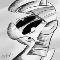 Size: 512x512 | Tagged: safe, artist:benja, twilight sparkle, alicorn, pony, g4, female, mare, monochrome, solo, twilight sparkle (alicorn)