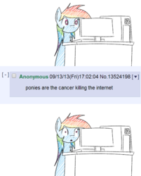 Size: 500x623 | Tagged: safe, artist:scherzo, rainbow dash, g4, /mlp/, 4chan, 4chan screencap, comic, computer, internet