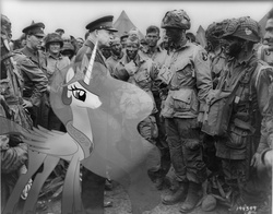 Size: 1192x936 | Tagged: safe, artist:davca, princess celestia, alicorn, human, pony, g4, dwight d. eisenhower, female, irl, irl human, mare, photo, ponies in real life, world war ii