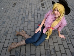 Size: 853x640 | Tagged: safe, artist:dasha-hm, applejack, human, g4, cosplay, irl, irl human, photo, solo