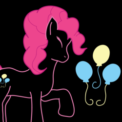 Size: 1000x1000 | Tagged: safe, artist:center5tage, pinkie pie, g4, female, silhouette, solo