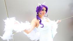 Size: 852x480 | Tagged: safe, artist:kalasnacks, artist:rose0fmay, rarity, human, g4, cosplay, irl, irl human, photo