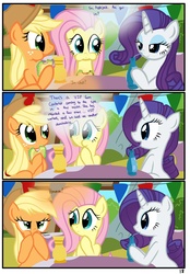 Size: 1741x2500 | Tagged: safe, artist:pyruvate, applejack, fluttershy, rarity, comic:the usual, g4, comic