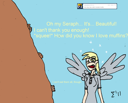 Size: 2046x1652 | Tagged: safe, artist:sigmatheartist, derpy hooves, human, ask ponies as humans, g4, humanized, muffin, tumblr