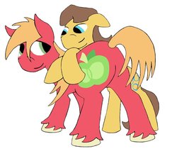 Size: 900x767 | Tagged: safe, artist:stileelits, big macintosh, caramel, earth pony, pony, g4, floppy ears, gay, male, ship:caramac, shipping, stallion