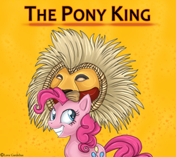 Size: 1230x1095 | Tagged: safe, artist:lova-gardelius, pinkie pie, g4, crossover, female, mask, solo, the lion king