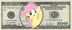 Size: 800x337 | Tagged: safe, artist:icebreak23, fluttershy, g4, federal reserve note, female, filly, money, solo
