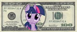 Size: 800x337 | Tagged: safe, artist:icebreak23, twilight sparkle, g4, federal reserve note, female, money, solo