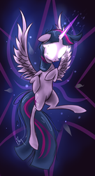 Size: 1024x1877 | Tagged: safe, artist:killamnjaro, twilight sparkle, alicorn, pony, g4, female, floppy ears, glowing eyes, mare, solo, twilight sparkle (alicorn)