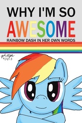 Size: 432x648 | Tagged: safe, artist:pheeph, rainbow dash, g4, book cover, female, solo