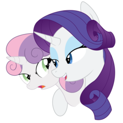 Size: 894x894 | Tagged: artist needed, source needed, safe, rarity, sweetie belle, pony, unicorn, g4, female, filly, foal, lesbian, mare, ship:raribelle, shipping, simple background, transparent background