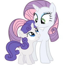 Size: 1600x1661 | Tagged: safe, artist:lucefudu, rarity, sweetie belle, g4, palette swap, simple background, transparent background, vector
