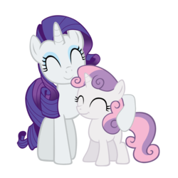 Size: 2500x2500 | Tagged: safe, artist:takeshi6888, rarity, sweetie belle, pony, unicorn, g4, ^^, belle sisters, duo, duo female, eyes closed, female, filly, foal, mare, siblings, simple background, sisters, transparent background, vector