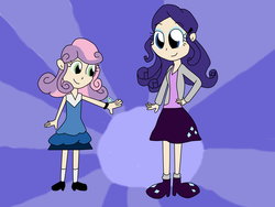 Size: 2048x1536 | Tagged: safe, artist:scootie-246, rarity, sweetie belle, human, g4, humanized