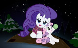 Size: 1680x1050 | Tagged: artist needed, safe, rarity, sweetie belle, g4