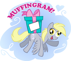 Size: 800x691 | Tagged: safe, artist:shuffle001, derpy hooves, pegasus, pony, g4, female, mare, package, solo