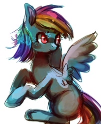 Size: 1280x1574 | Tagged: safe, artist:cherivinca, rainbow dash, g4, blank flank, female, simple background, solo