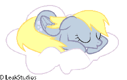 Size: 550x350 | Tagged: safe, artist:ralek, derpy hooves, pegasus, pony, g4, animated, breathing, cloud, cute, female, gif, mare, sleeping, solo