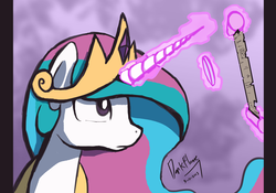 Size: 6610x4638 | Tagged: safe, artist:darkflame75, princess celestia, alicorn, pony, g4, absurd resolution, female, magic, mare, scroll, solo