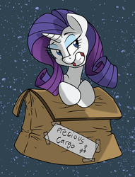 Size: 1280x1679 | Tagged: safe, artist:dfectivedvice, artist:grinning-alex, rarity, g4, box, colored, female, solo