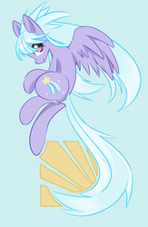 Size: 2282x3500 | Tagged: safe, artist:baka-miku, cloudchaser, pegasus, pony, g4, blue background, female, high res, mare, profile, simple background, solo