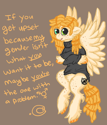 Size: 1200x1400 | Tagged: safe, oc, oc only, pegasus, pony, dreadlocks, freckles, solo, text, transgender, unshorn fetlocks