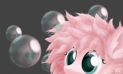 Size: 1999x1202 | Tagged: safe, artist:symbianl, oc, oc only, oc:fluffle puff, bubble, solo