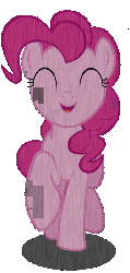 Size: 383x800 | Tagged: safe, artist:theanimefanz, pinkie pie, g4, animated, female, glitch, happy, smile song, solo, trotting
