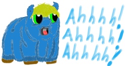 Size: 1669x882 | Tagged: safe, artist:irongalley, fluffy pony, fluffy pony original art, screaming, solo