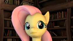 Size: 500x281 | Tagged: safe, artist:drdicksamazingstick, fluttershy, pony, g4, 3d, animated, cute, female, looking at you, mare, shyabetes, solo, source filmmaker