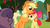 Size: 1280x720 | Tagged: safe, screencap, apple bloom, applejack, earth pony, pony, unicorn, g4, my little pony: friendship is magic, sisterhooves social, female, filly, mare