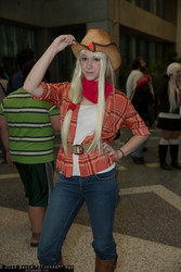 Size: 800x1200 | Tagged: safe, artist:burloire, applejack, human, g4, cosplay, irl, irl human, photo