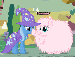 Size: 650x500 | Tagged: safe, artist:mixermike622, trixie, oc, oc:fluffle puff, tumblr:ask fluffle puff, g4