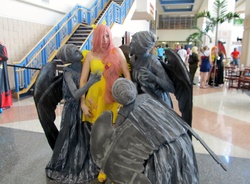Size: 3922x2892 | Tagged: safe, artist:chibibluishi, fluttershy, human, g4, convention, cosplay, crossover, doctor who, irl, irl human, metrocon, photo, weeping angels