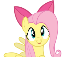 Size: 3829x2842 | Tagged: safe, artist:egstudios93, fluttershy, g4, apple bloom's bow, bow, cute, female, shyabetes, simple background, solo, transparent background, vector