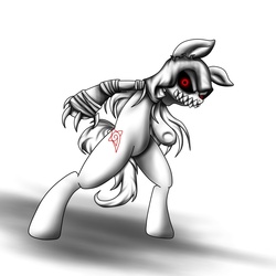 Size: 1300x1300 | Tagged: safe, artist:burnoid096, oc, oc only, oc:burnoid, pony, bipedal, black and white, claws, monochrome, partial color, solo