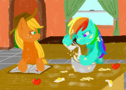 Size: 712x512 | Tagged: safe, artist:grim-tales, applejack, rainbow dash, g4