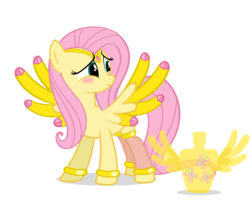 Size: 2900x2500 | Tagged: dead source, safe, artist:navitaserussirus, fluttershy, genie, pony, g4, blushing, bottle, female, geniefied, simple background, solo, transparent background, vector